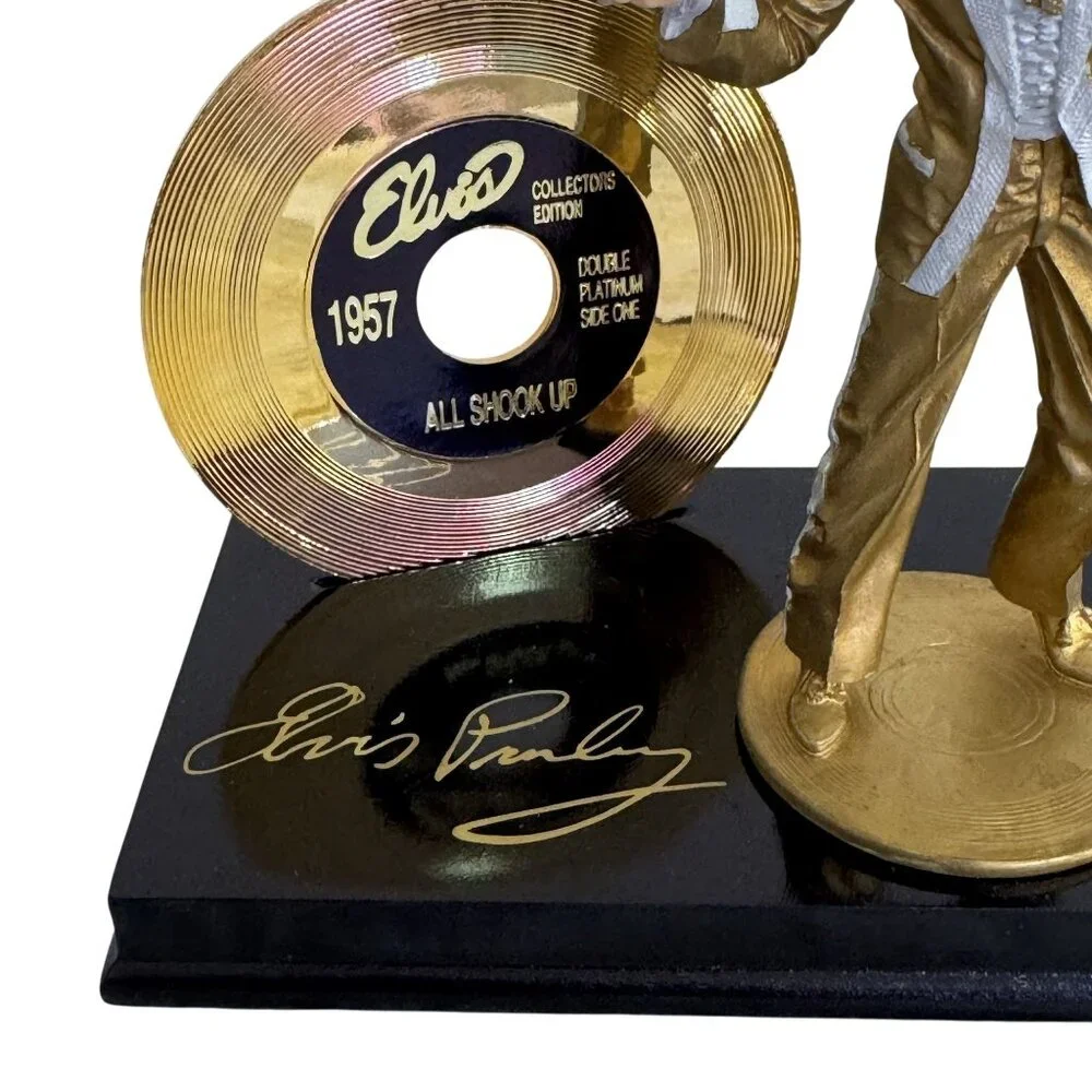 Vintage 1993 Elvis Presley Collection All shook up Gold Record Figurine Enesco